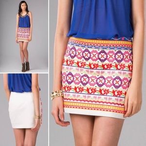 Francescas Harper Coachella Boho Fiesta Embroidered Mini Skirt